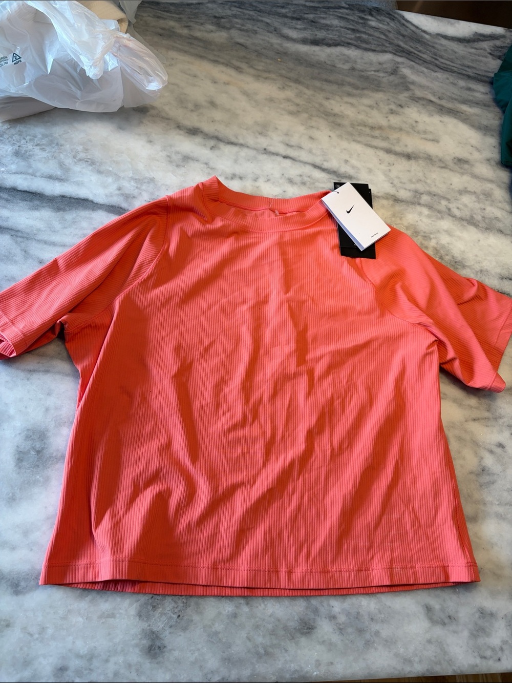 Nike Women's Coral Ribbed Short Sleeve Tee